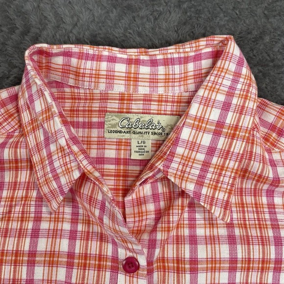 Cabelas Button Up Shirt Womens Large Plaid Green Pink Purple Lot of‎ 3 - Picture 10 of 15